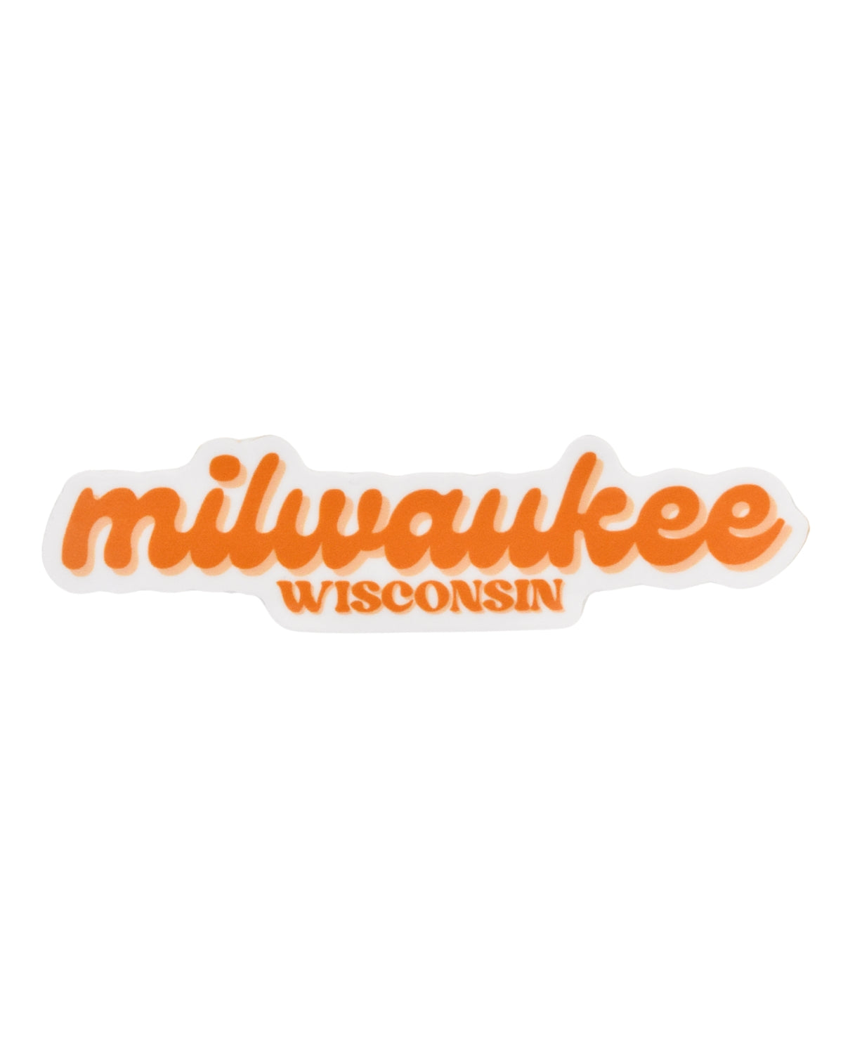 Milwaukee In Script Orange Milwaukee Script Sticker